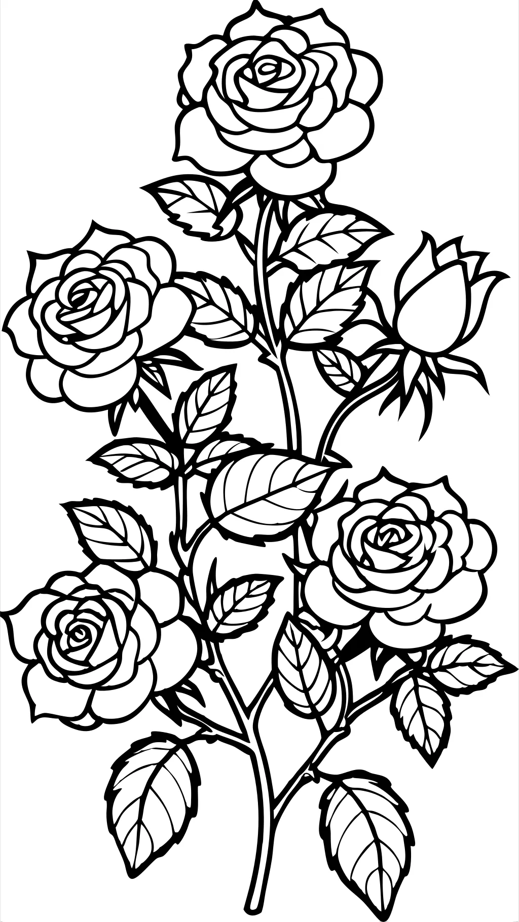 Páginas para colorear de rosal